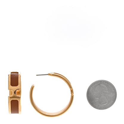 Hermes Epsom Olympe Hoop Earrings Gold 2 of 5