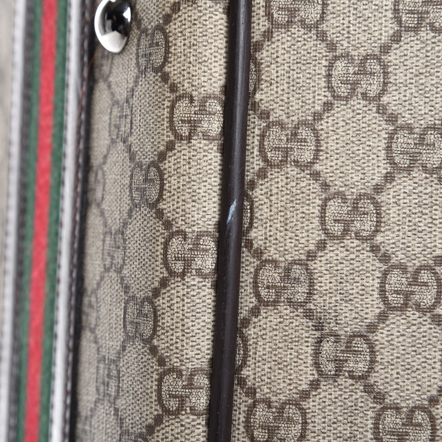 GG Plus Monogram Small Web Trolley Brown