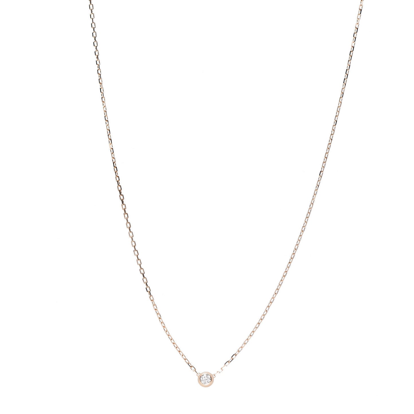 18K Pink Gold Diamond SM D'Amour Pendant Necklace