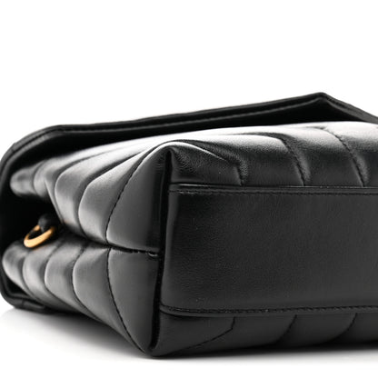 Saint Laurent Calfskin Y Quilted Monogram Toy Loulou Crossbody Bag Black 9 of 13