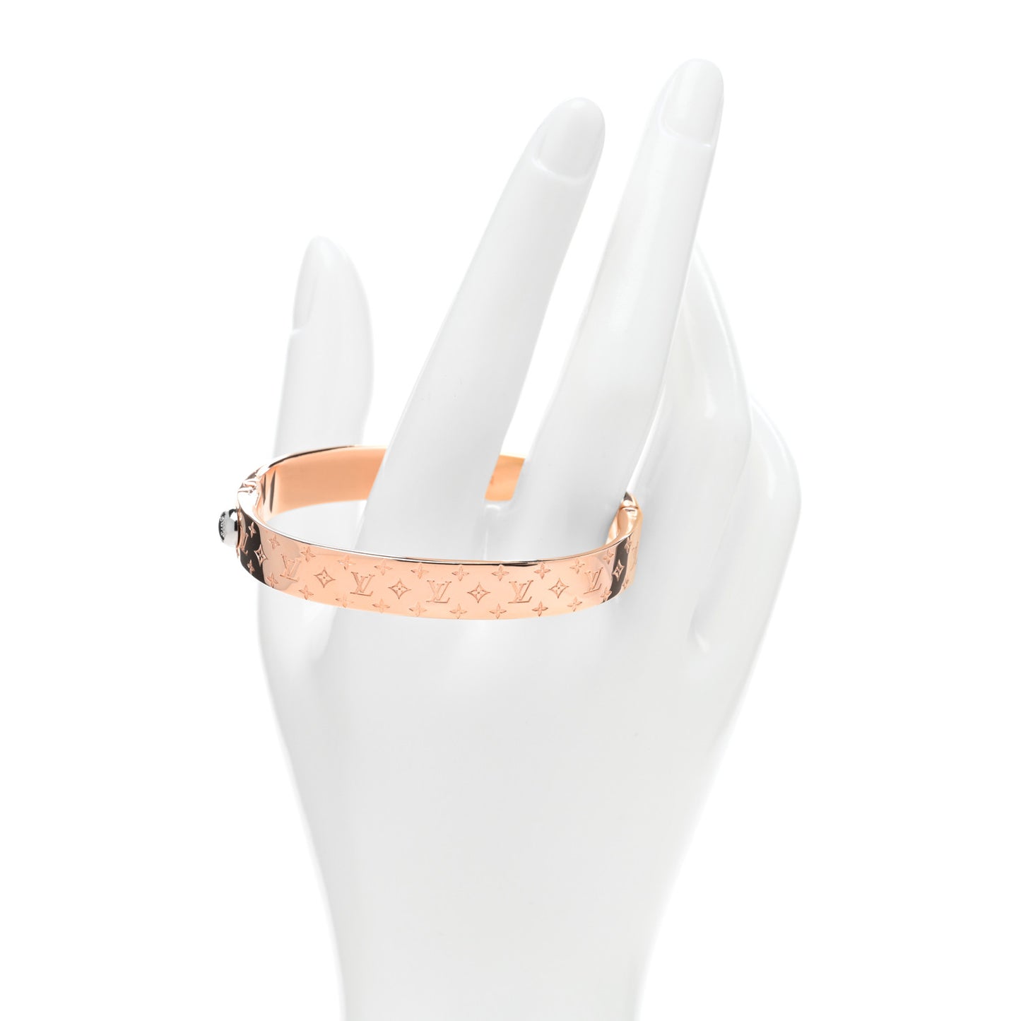 Brass Monogram Nanogram Cuff S Pink Gold