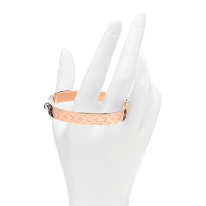 Louis Vuitton Brass Monogram Nanogram Cuff S Pink Gold 2 of 5