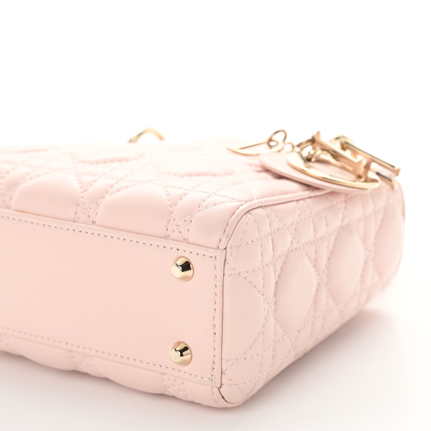 Lambskin Cannage Mini Lady Dior Rose Poudre