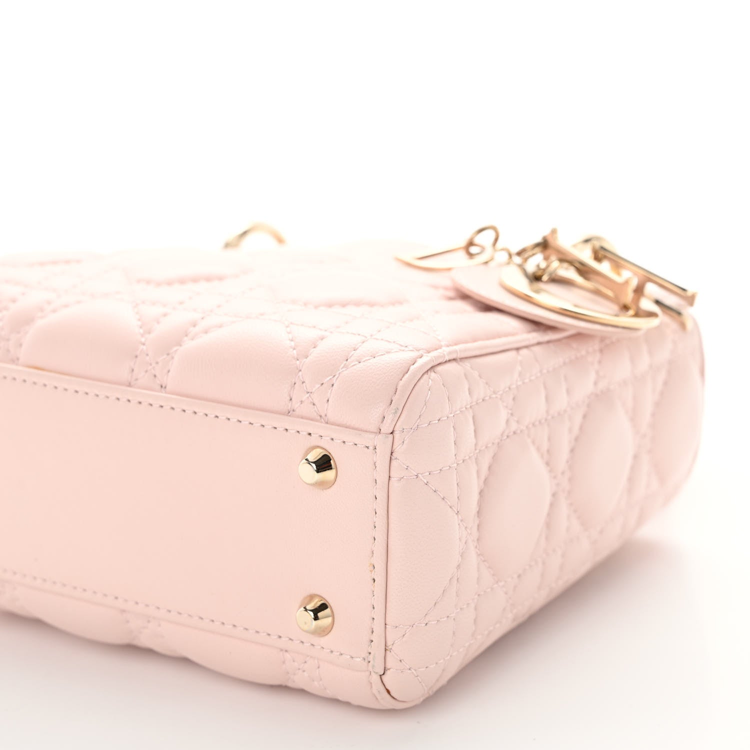 Christian Dior Lambskin Cannage Mini Lady Dior Rose Poudre 9 of 11