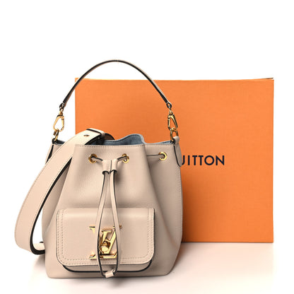 Louis Vuitton Calfskin Lockme Bucket MM Greige 11 of 11