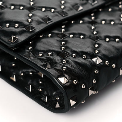 Valentino Garavani Lambskin Rockstud Spike Wallet on Chain Black 8 of 10