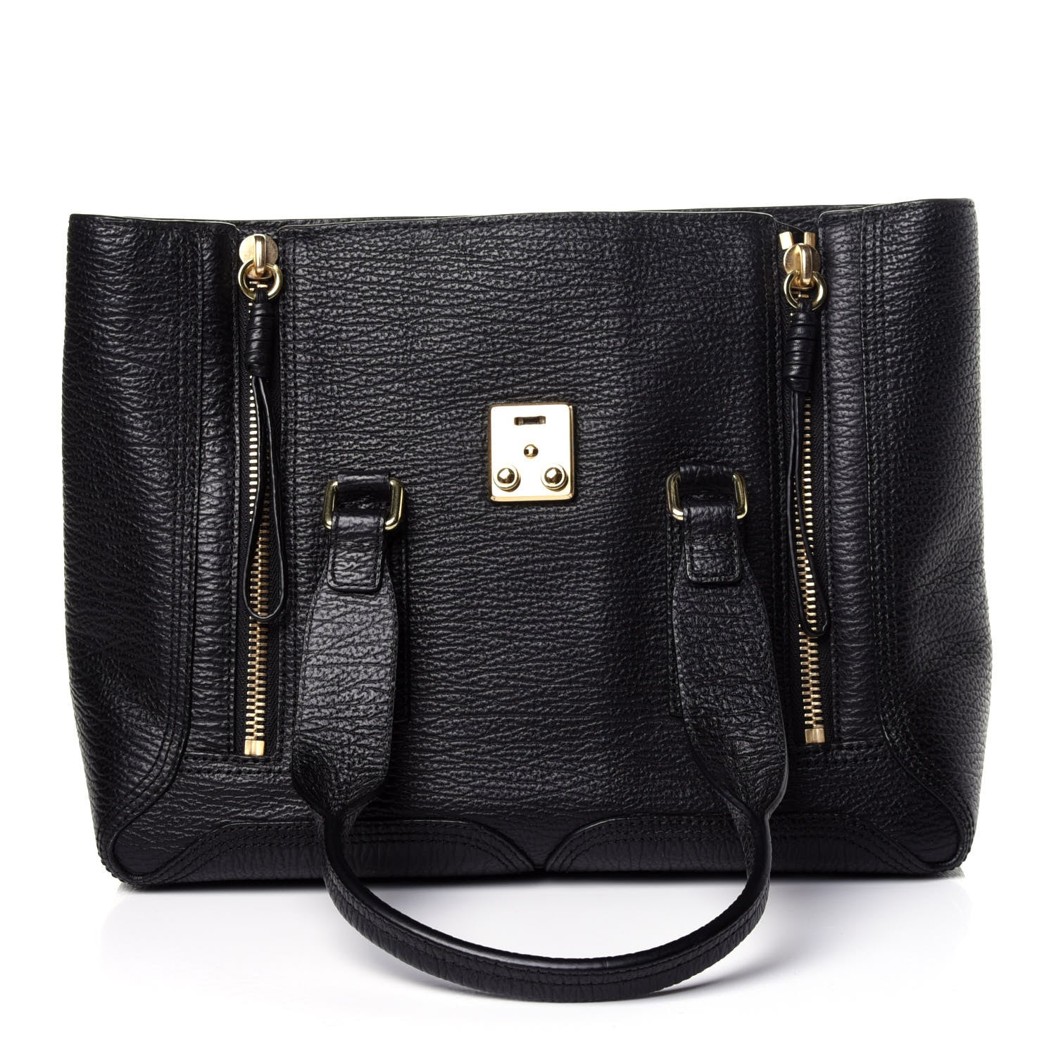 3.1 Phillip Lim Textured Calfskin Medium Pashli Satchel Black 13 of 13