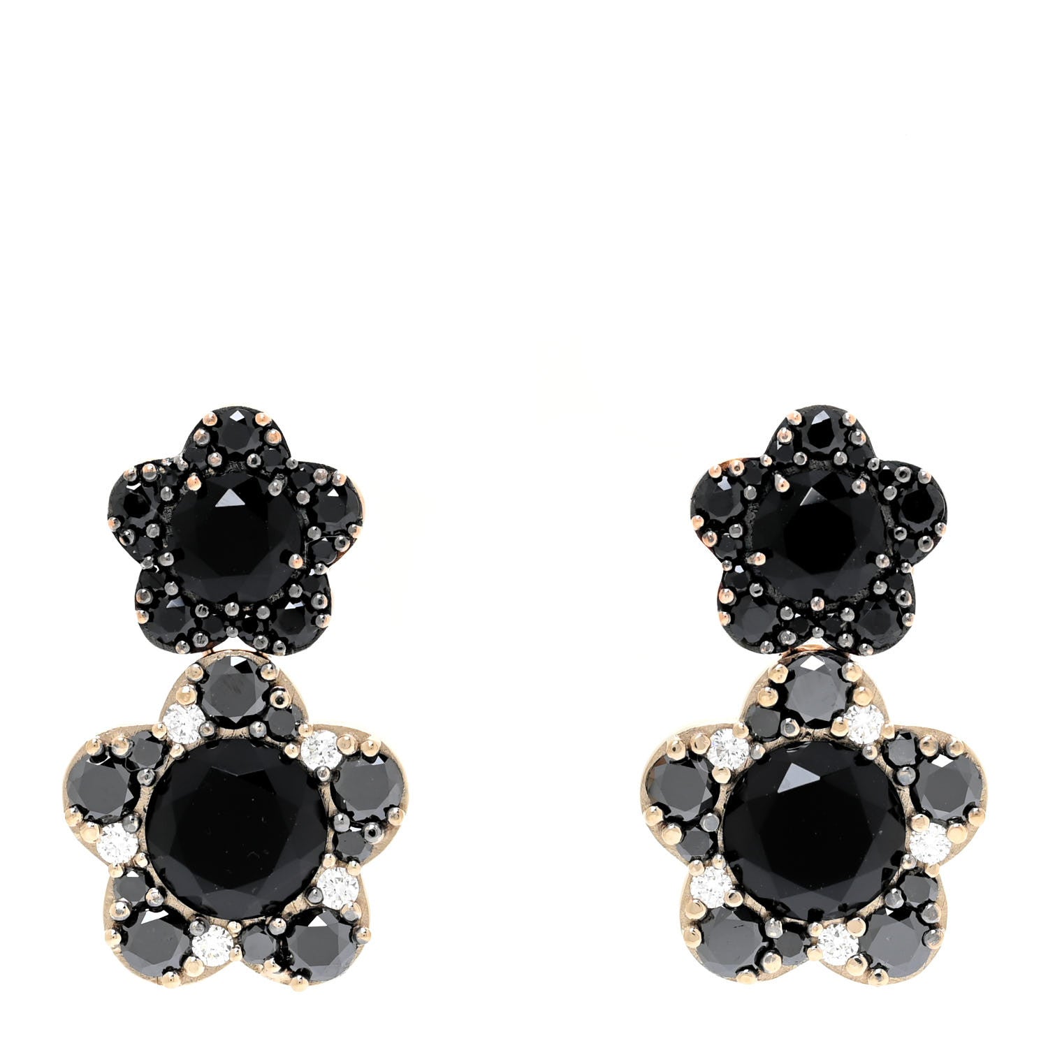 Pasquale Bruni 18K Yellow Gold Diamond Black Spinel Mandala Drop Earrings 1 of 4