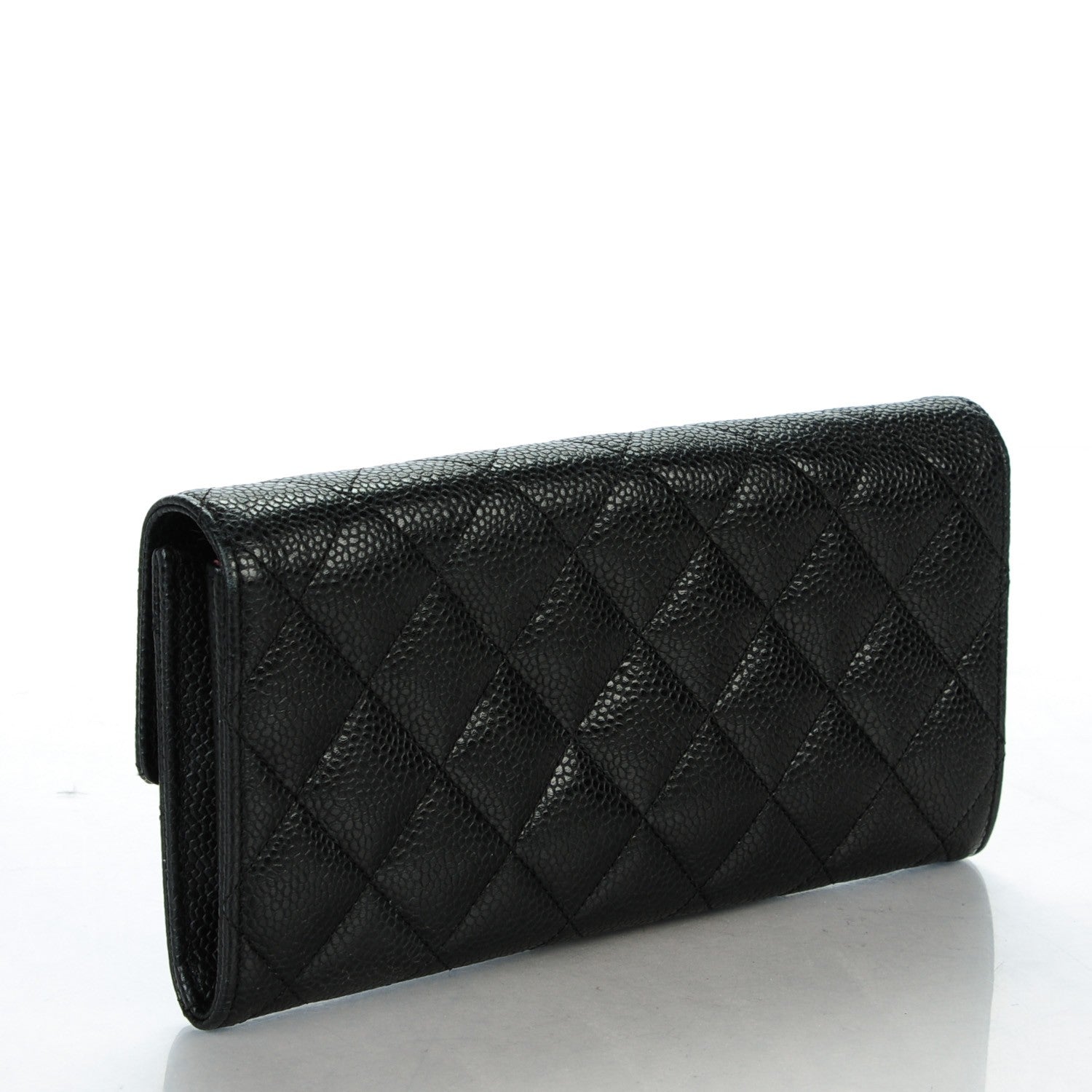 Chanel Caviar Quilted Large Gusset Flap Wallet Black 3 of 8