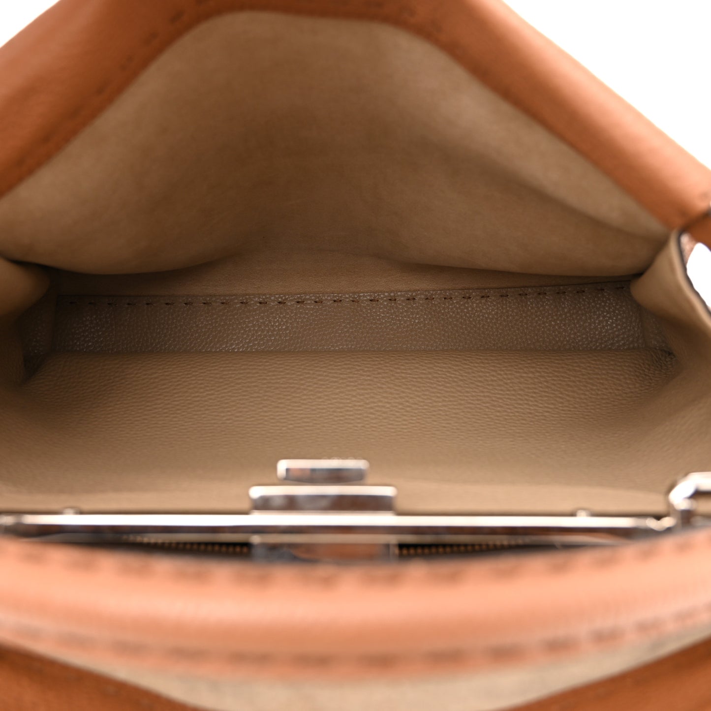 Cuoio Romano Selleria Bi-Color Large Peekaboo Iconic Satchel Mou Deserto
