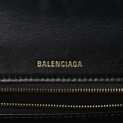 Balenciaga Shiny Box Calfskin Medium Hourglass Top Handle Bag Black 6 of 9