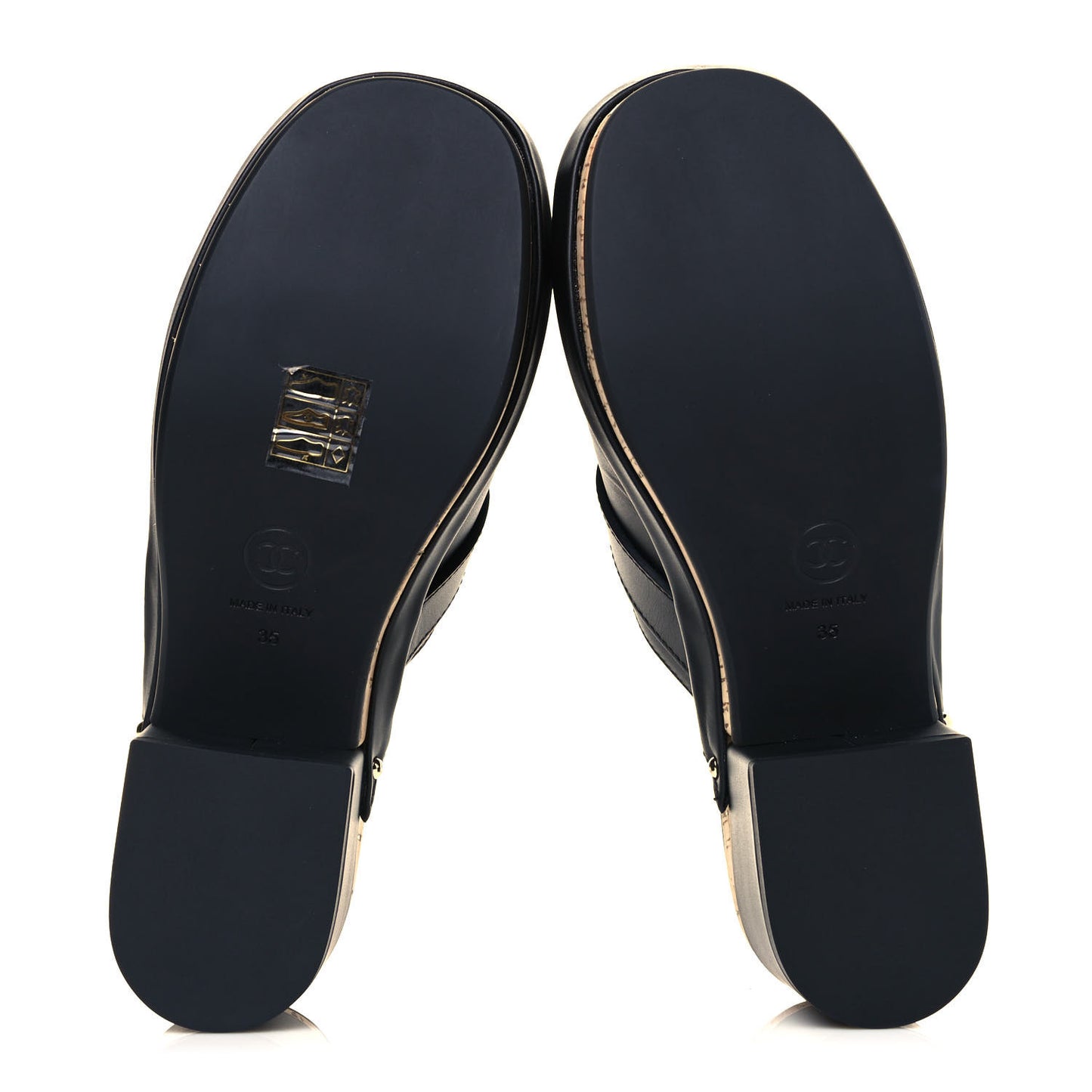 Calfskin CC Turn Lock Clogs 35 Black
