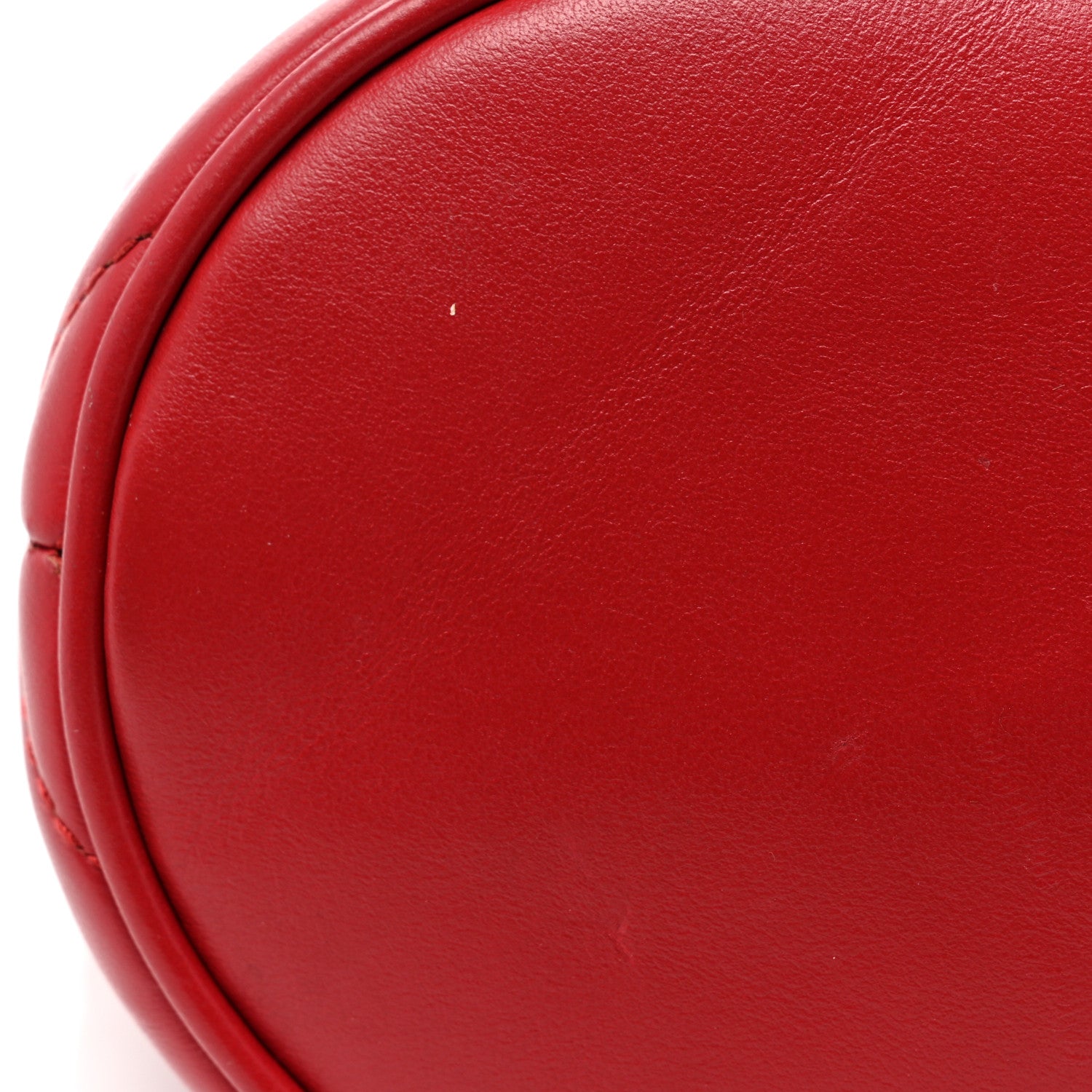 Gucci Calfskin Matelasse Mini GG Marmont 2.0 Bucket Bag Hibiscus Red 13 of 14