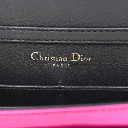 Christian Dior Metallic Patent Micro-Cannage Diorama Wallet on Chain Pouch Fuchsia 6 of 10