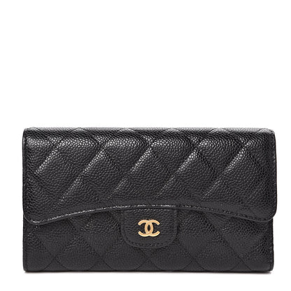 Chanel Caviar Quilted Large Flap Wallet Black 1 of 11