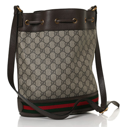 Gucci GG Supreme Monogram Web Ophidia Bucket Bag Brown 3 of 12