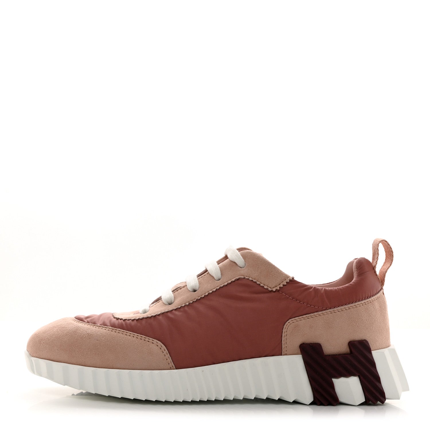 Hermes Parachute Fabric Suede Goatskin Bouncing Sneakers 38.5 Rose Rose Opaline 1 of 8