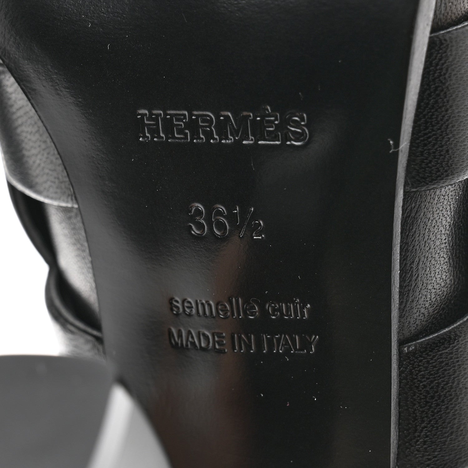 Hermes Nappa Hanna 95 Sandal 36.5 Black 7 of 9