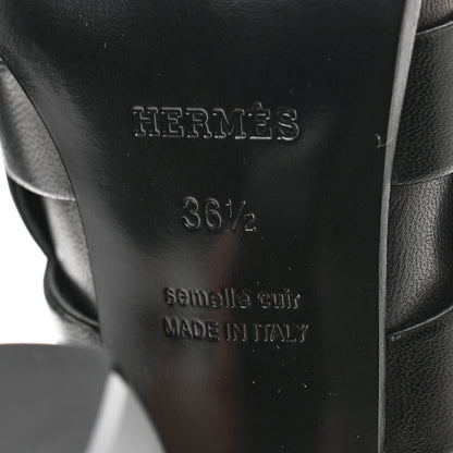 Hermes Nappa Hanna 95 Sandal 36.5 Black 7 of 9