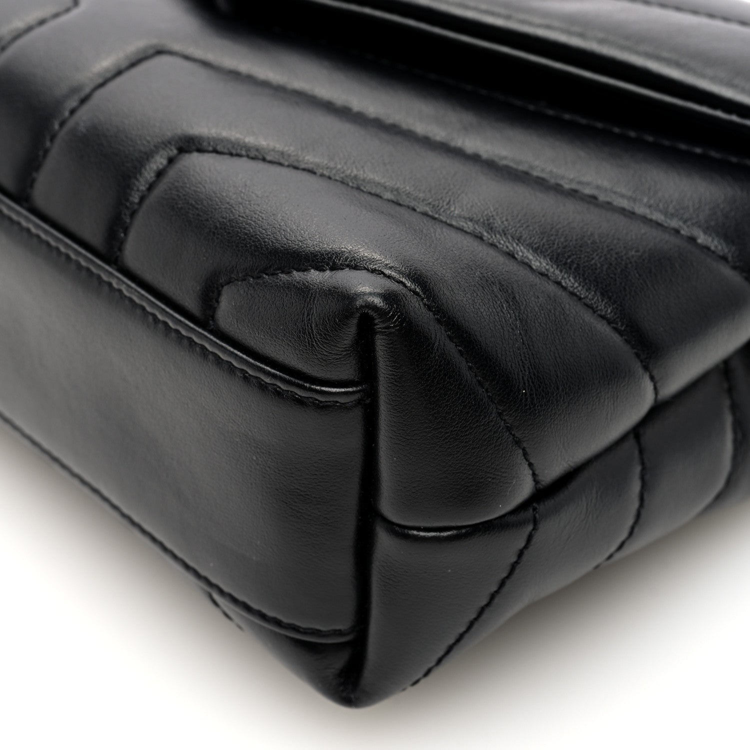 Saint Laurent Calfskin Y Quilted Monogram Toy Loulou Crossbody Bag Black 9 of 9