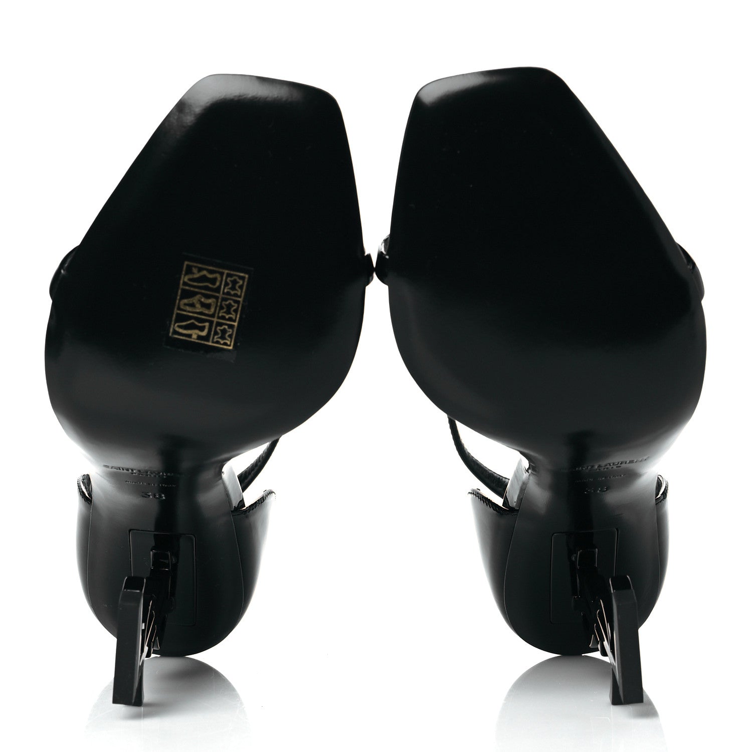 Saint Laurent Patent Calfskin Opyum 110 Sandals 38 Black 6 of 10