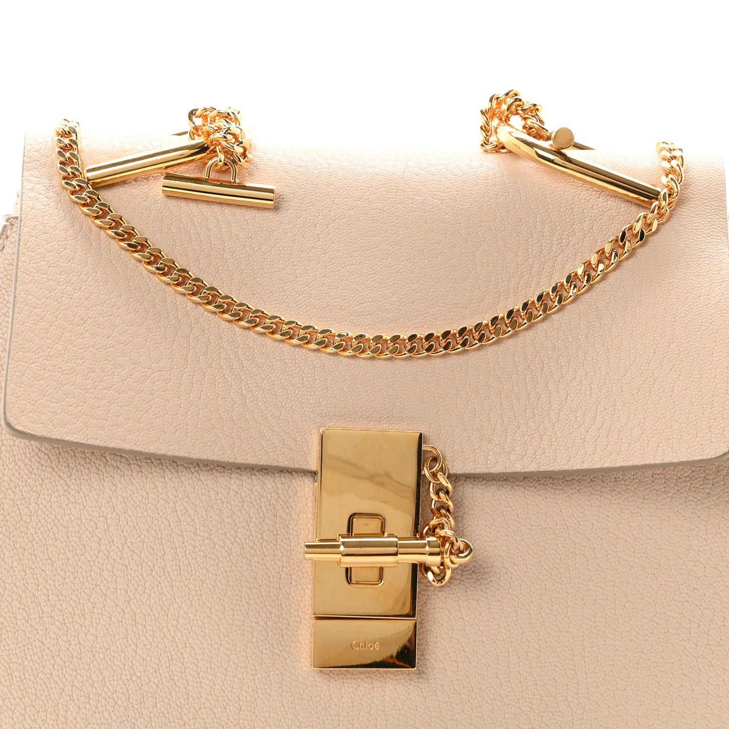 Grained Lambskin Drew Shoulder Bag Abstract White