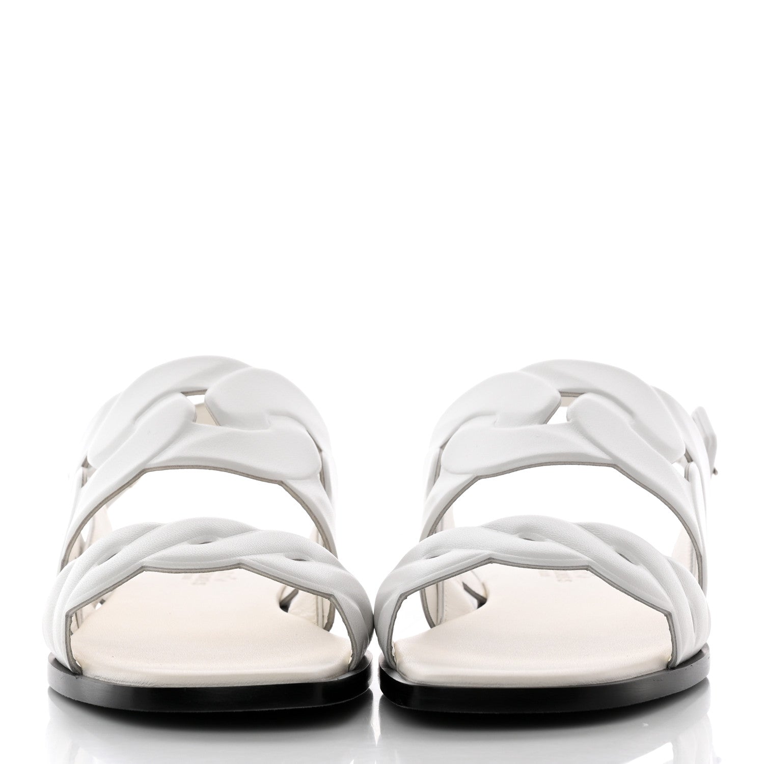 Hermes Nappa Womens Grace Sandals 36.5 White 2 of 20
