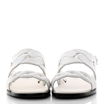 Hermes Nappa Womens Grace Sandals 36.5 White 2 of 20