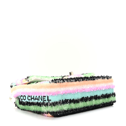 Chanel Sequin Logo Single Flap White Multicolor 4 of 10