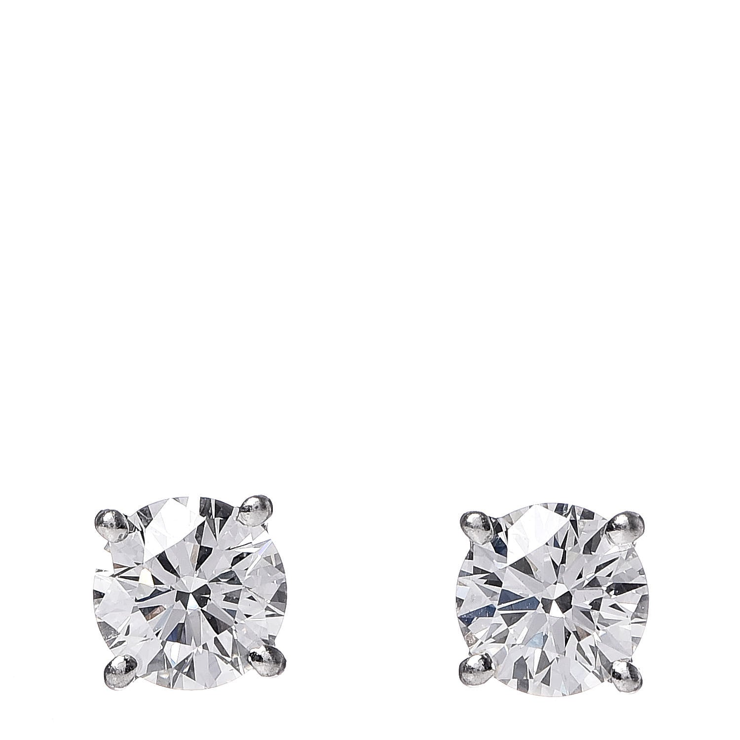 Tiffany Platinum Diamond 1.41ctw Round Solitaire Earrings 1 of 6