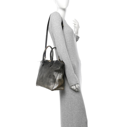 Burberry Gradient Metallic Signature Grain Medium Dewsbury Tote Black Gold 3 of 12