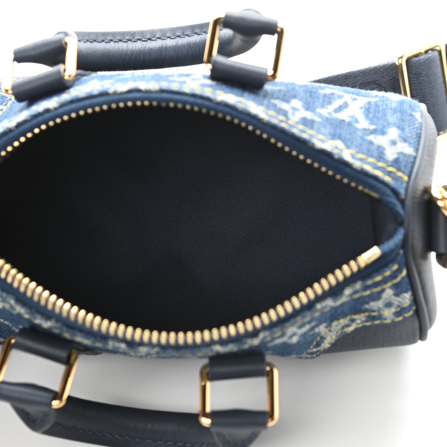 Taurillon Monogram Denim Drip Keepall XS Blue