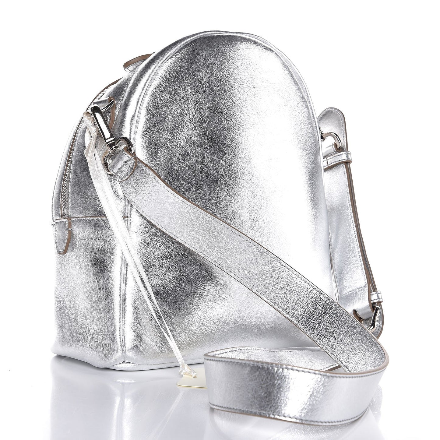 Vitello Catalan Mirror Flowerland Mini Backpack Argento