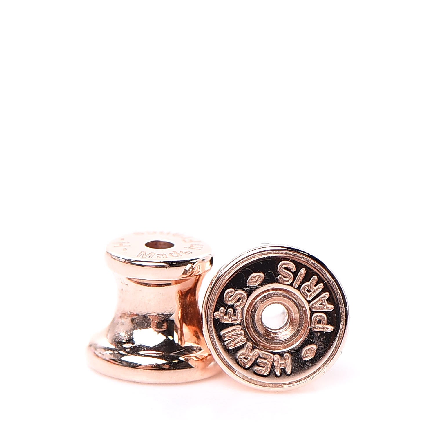 Hermes Rose Gold Lacquered Pop H Earrings Marron Glace 4 of 5