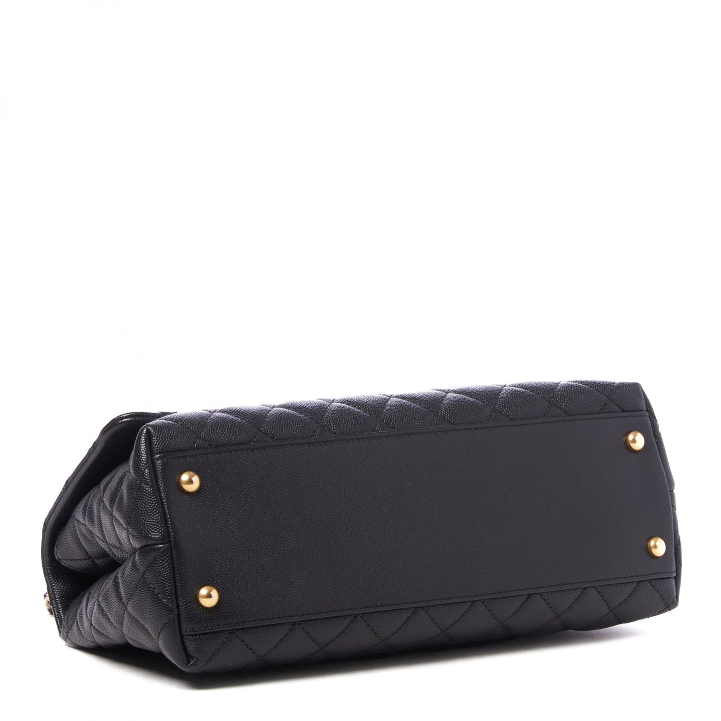 Caviar Quilted Small Coco Handle Flap Black