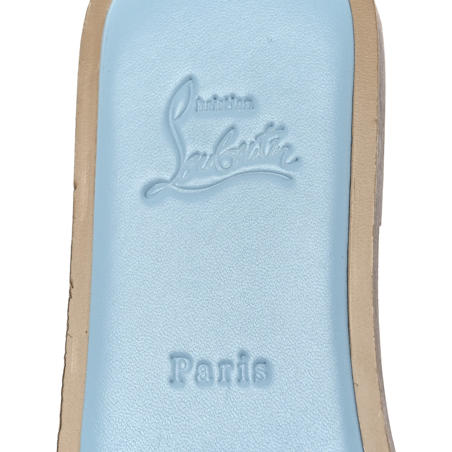 Christian Louboutin Calfskin Mule Flat Slides 37.5 Blue 9 of 10