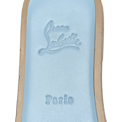 Christian Louboutin Calfskin Mule Flat Slides 37.5 Blue 9 of 10