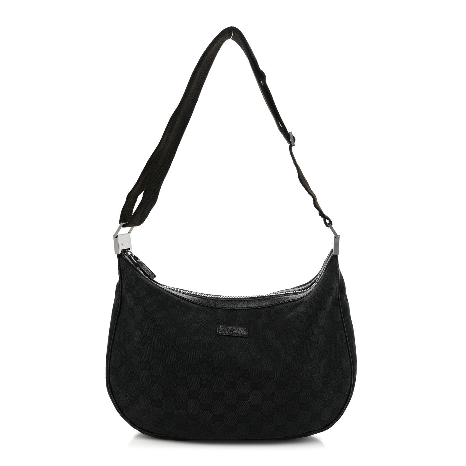 Gucci Monogram Medium Half Moon Hobo Black 1 of 13