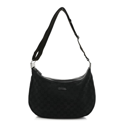 Gucci Monogram Medium Half Moon Hobo Black 1 of 13