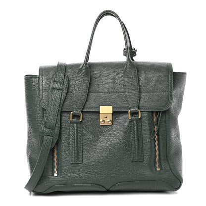 3.1 Phillip Lim Textured Calfskin Large Pashli Satchel Jade 1 of 9