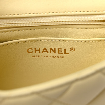 Chanel Lambskin Quilted Enamel Chain Mini Flap Yellow 6 of 10