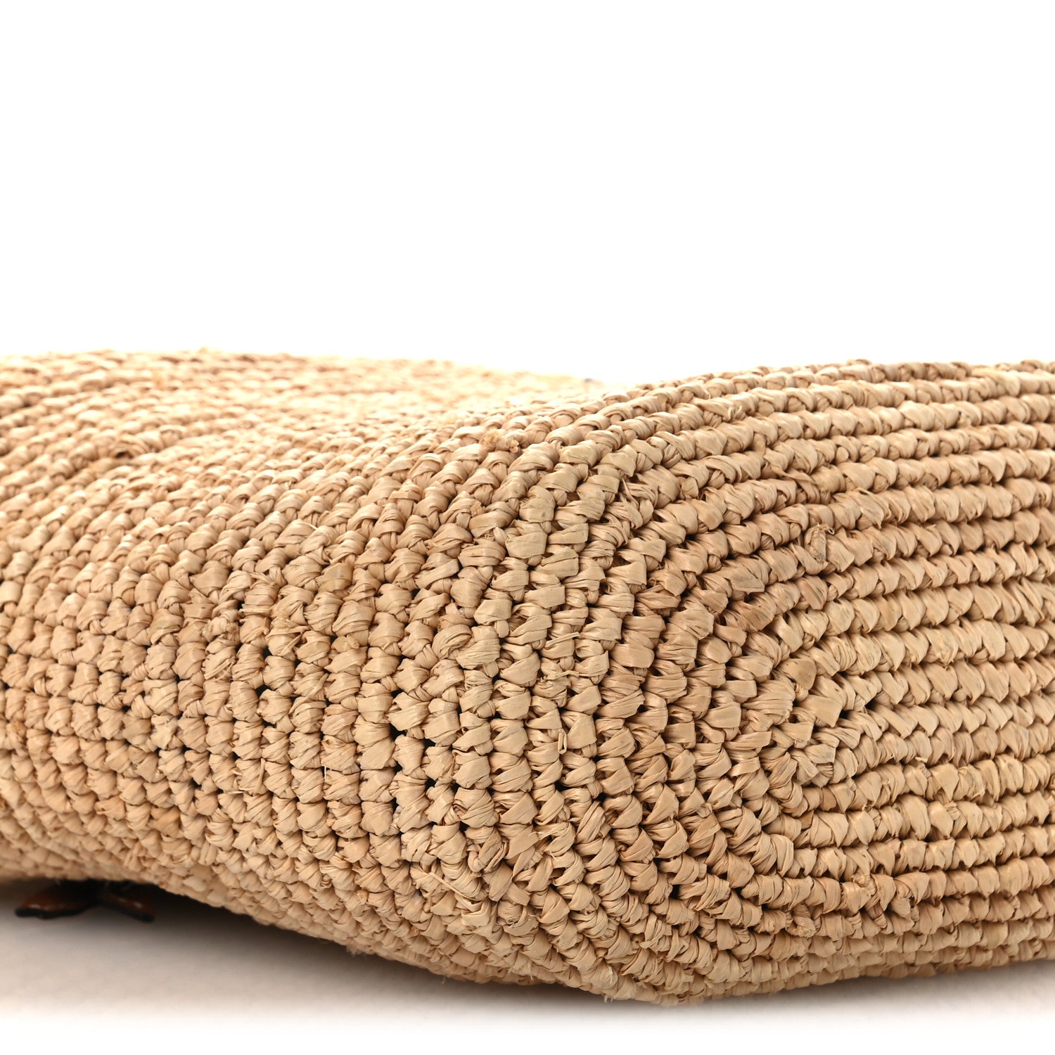 Loewe Calfskin Raffia Anagram Paulas Ibiza Pochette Bag Natural Tan 9 of 10
