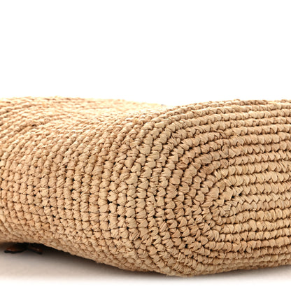 Loewe Calfskin Raffia Anagram Paulas Ibiza Pochette Bag Natural Tan 9 of 10