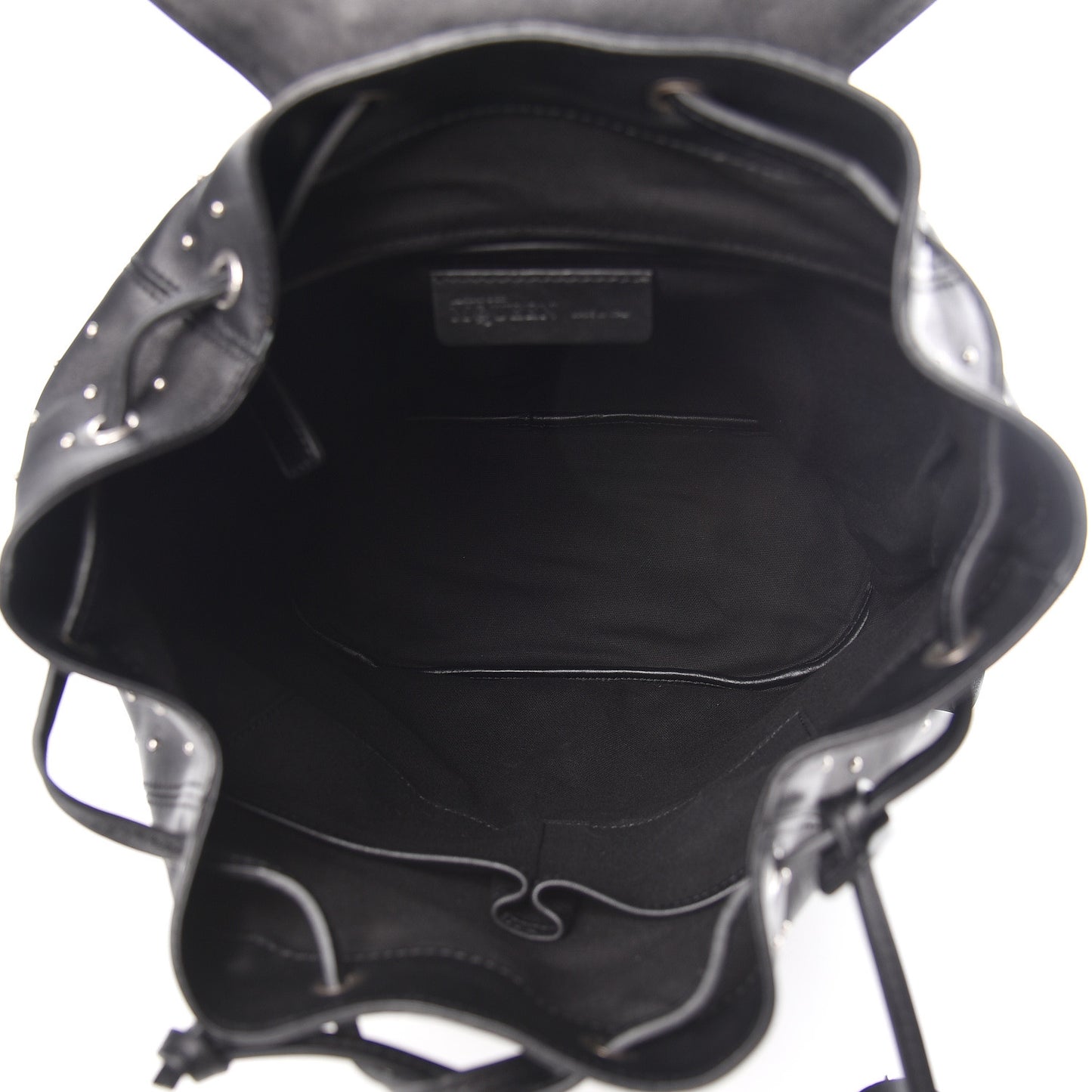 Calfskin Studded Padlock Backpack Black