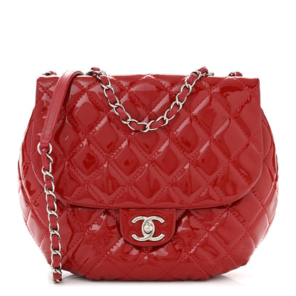 Chanel Patent Calfskin Quilted Medium Bubble CC Flap Dark Red 1 of 15