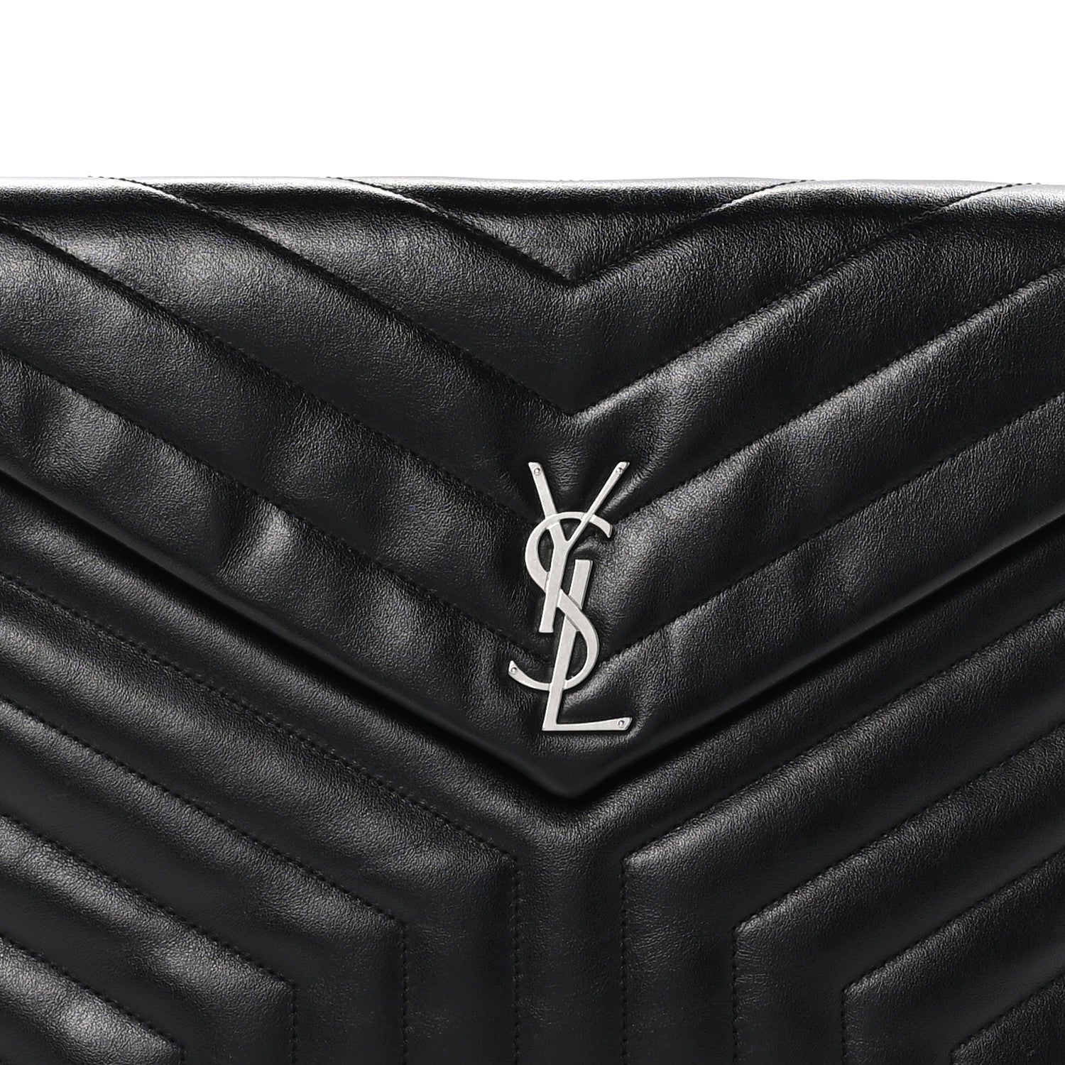 Saint Laurent Calfskin Y Quilted Monogram Loulou Document Holder Black 8 of 10