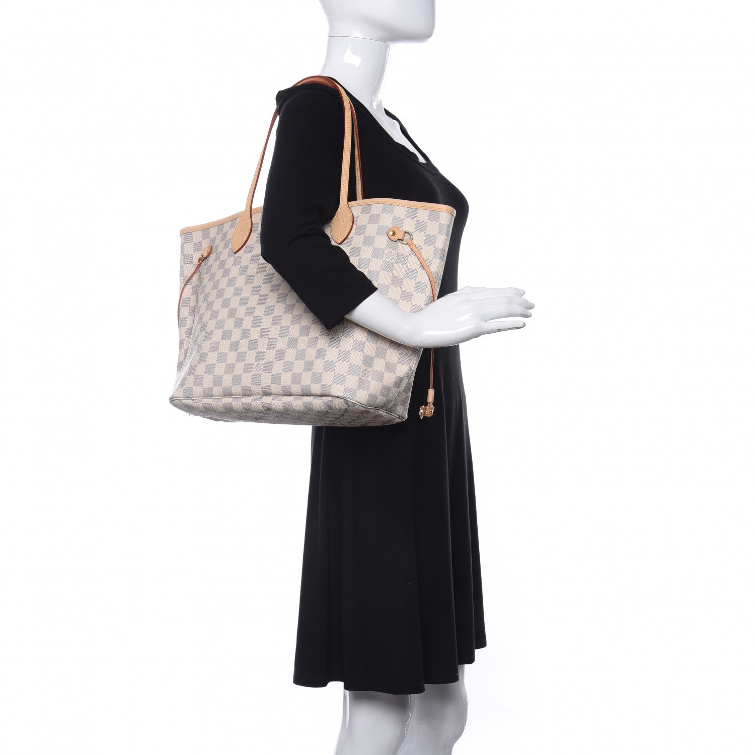Louis Vuitton Damier Azur Neo Neverfull MM Rose Ballerine 2 of 9