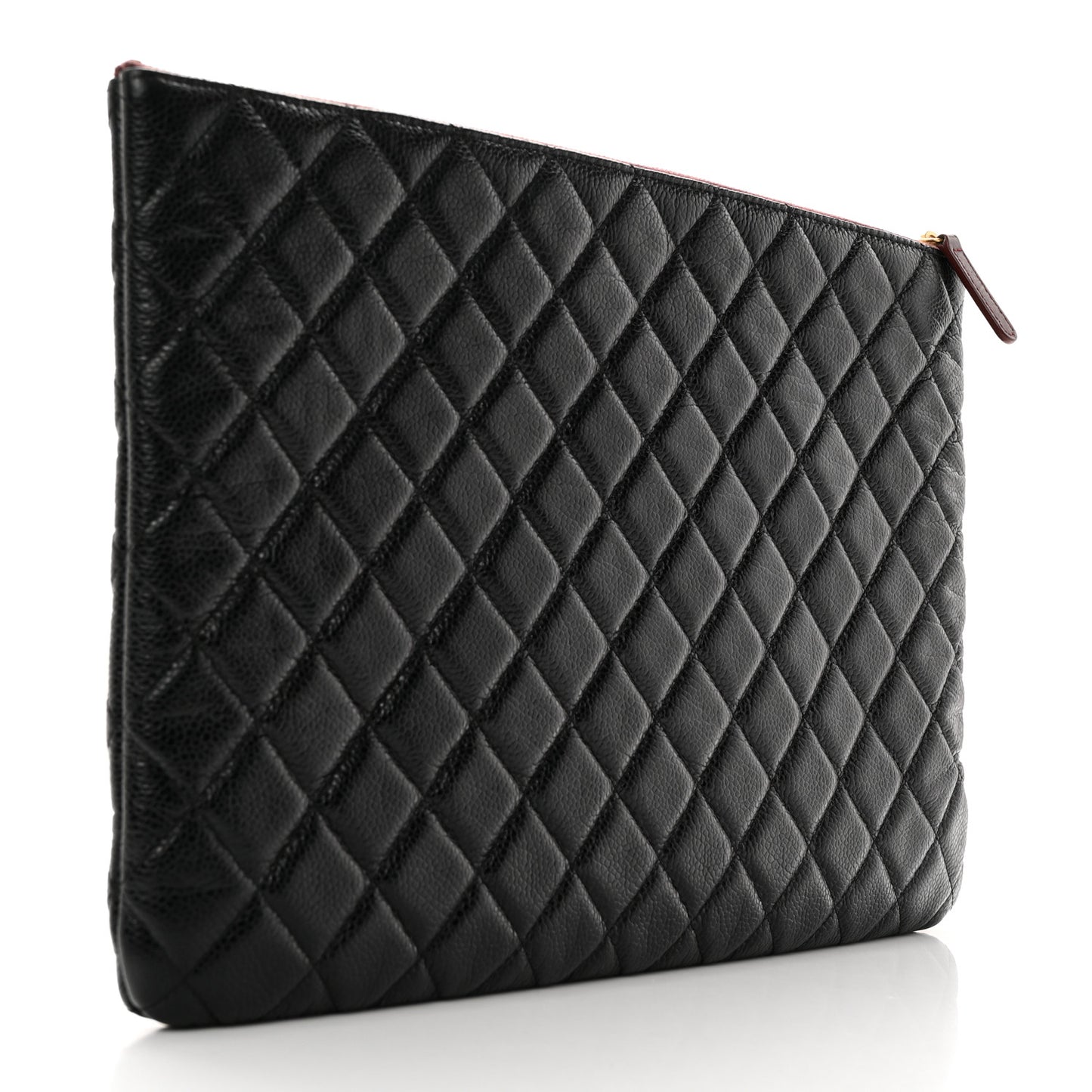 Caviar Quilted Large Cosmetic Case Black