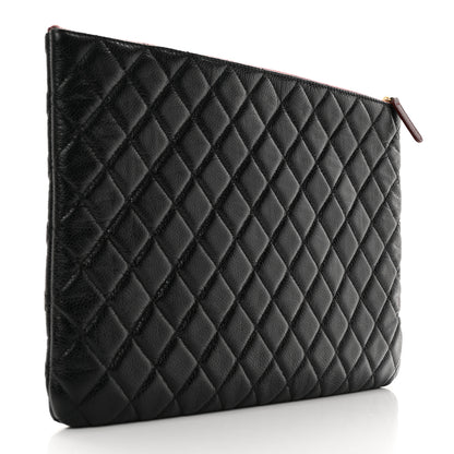 Chanel Caviar Quilted Large Cosmetic Case Black 3 of 8