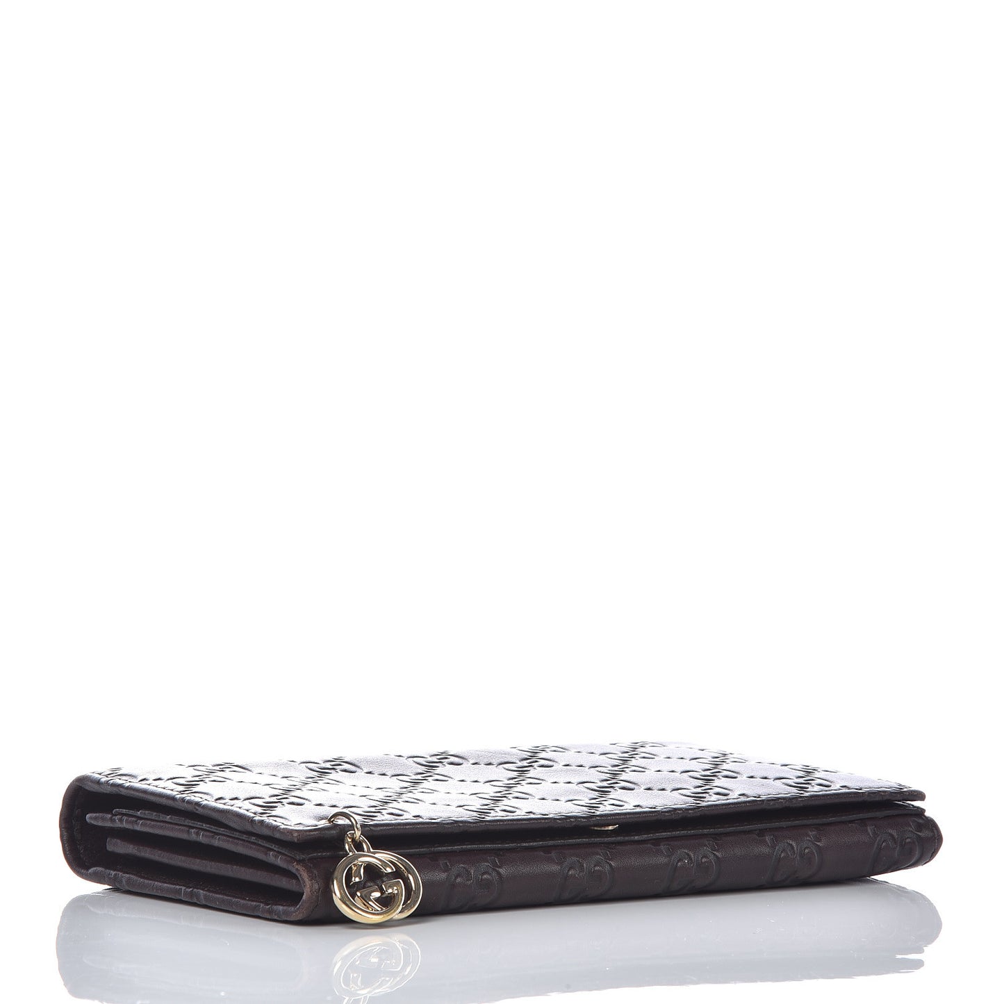 Guccissima Signature GG Pierce Continental Wallet Chocolate